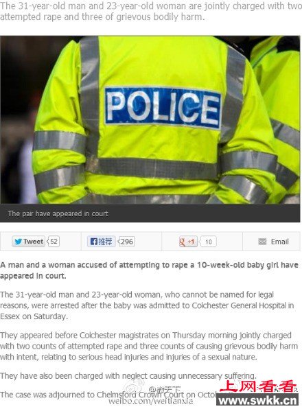 英国情侣被控企图强奸10周大婴儿