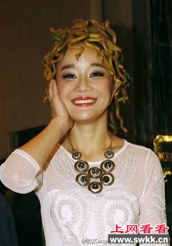 袁姗姗“盘蛇头”造型劲爆 被吐槽“满头蛆”【组图】