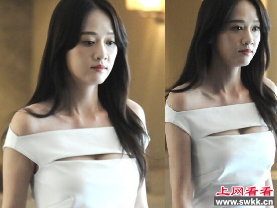 女星一线天礼服露事业线 组图