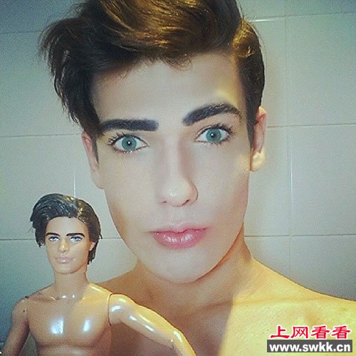 巴西的男人版芭比娃娃（来自社交媒体）