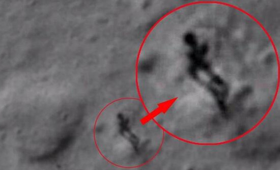 谷歌月球卫星照片现人影似拍到外星人基地 图