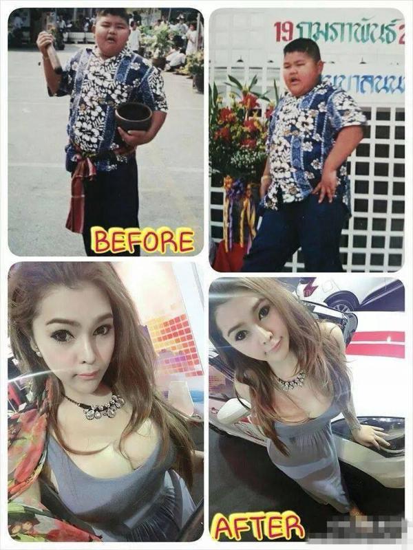 泰国小胖墩男居然变性成辣妹