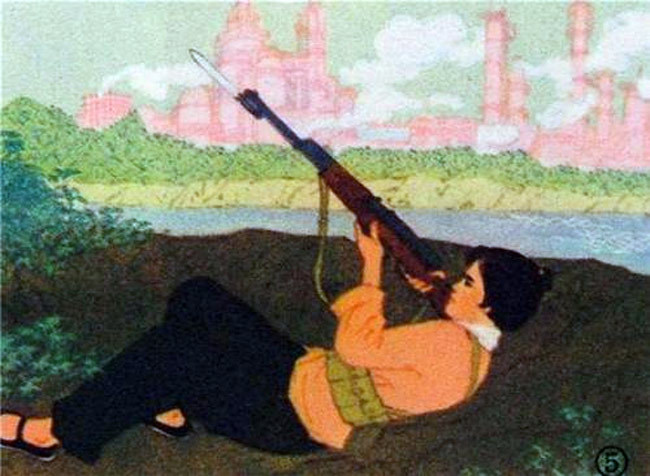 实拍70年代女民兵苦练如何打飞机 图