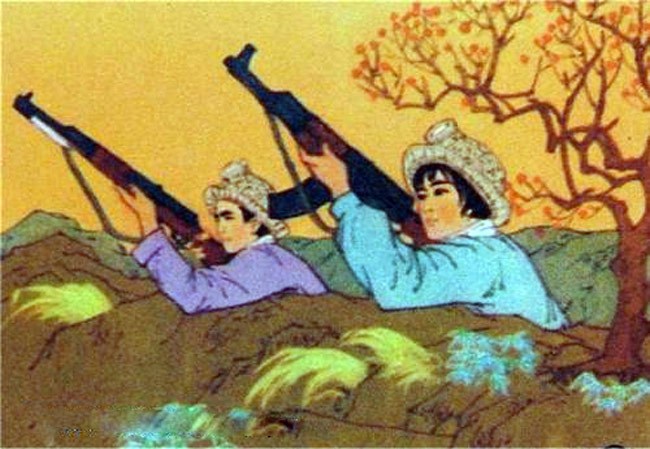 实拍70年代女民兵苦练如何打飞机 图