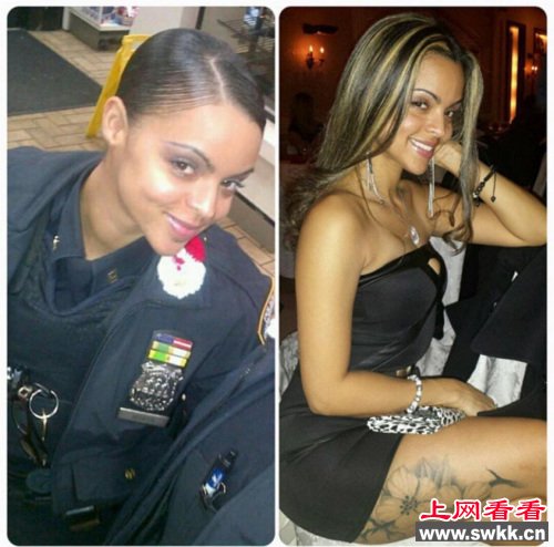美国一女警察因网晒性感制服照遭纪律处分（图）