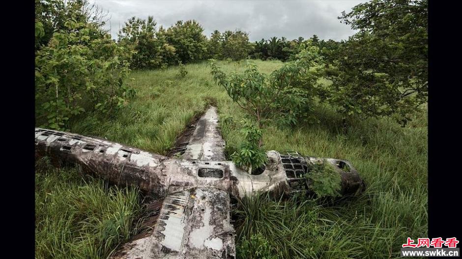 1943年10月，一架解放者B-24战机在执行完轰炸任务后燃油不足，被迫在巴布亚新几内亚的沼泽地里迫降。机组人员成功跳伞逃生，两名飞行员在紧急降落时均未受伤。