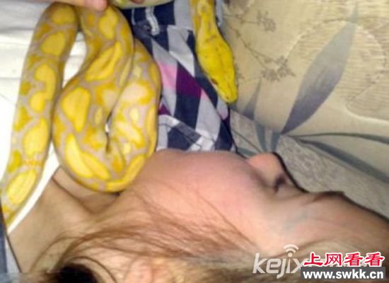 美国九岁女孩养30条蛇 形影不离