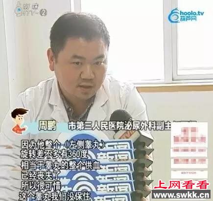 蛋疼！20出头帅小伙睾丸被迫摘除 原因竟是