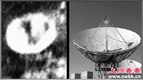 巨大雷达阵列出现在阿波罗登陆月球任务的照片里面?