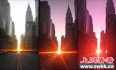 曼哈顿的悬日景象