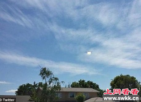美国加州上空云层现神秘罕见明亮空洞 云洞或穿洞云？
