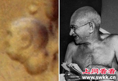 火星岩石惊现印度之父甘地头像