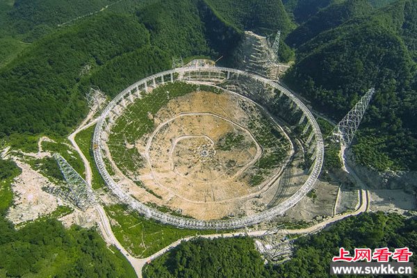 正在修建中的射电望远镜FAST