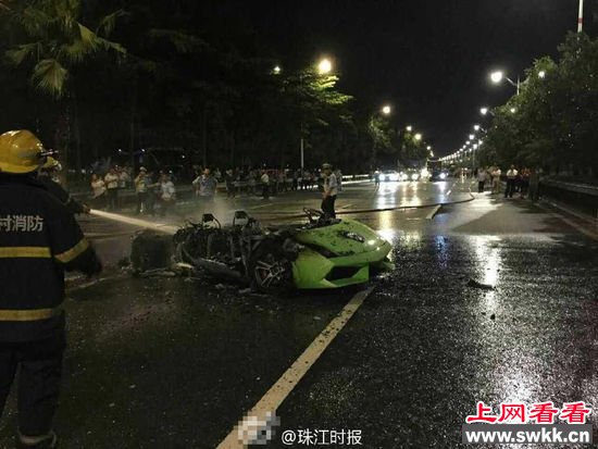 广东佛山兰博基尼起火爆炸