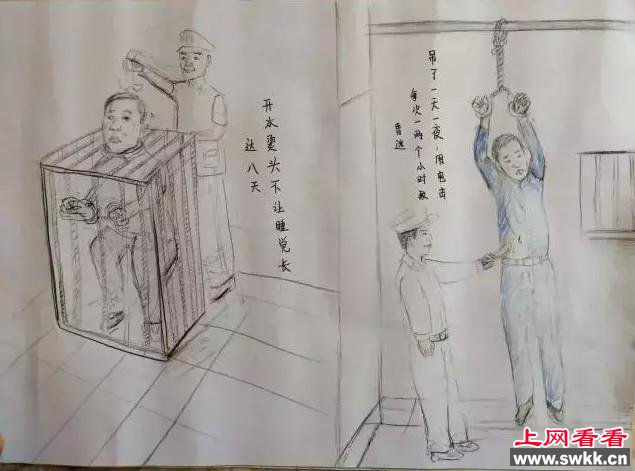 男子漫画描绘刑讯