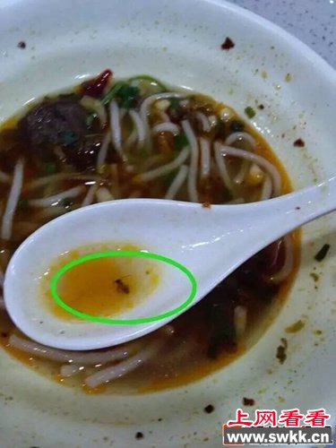 牛肉粉内吃出蟑螂