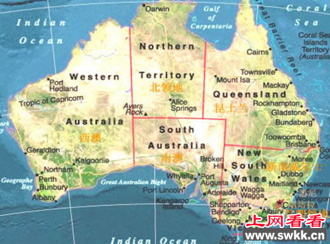 澳洲大陆地图
