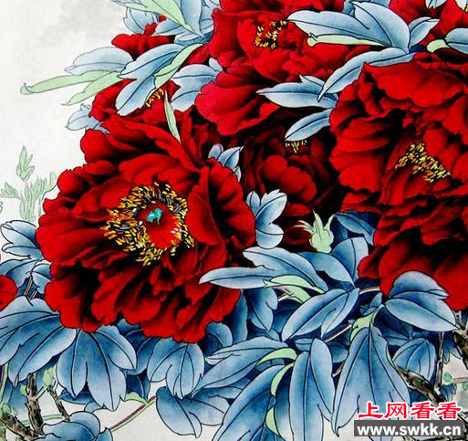 牡丹花国画为艺博会增添光彩