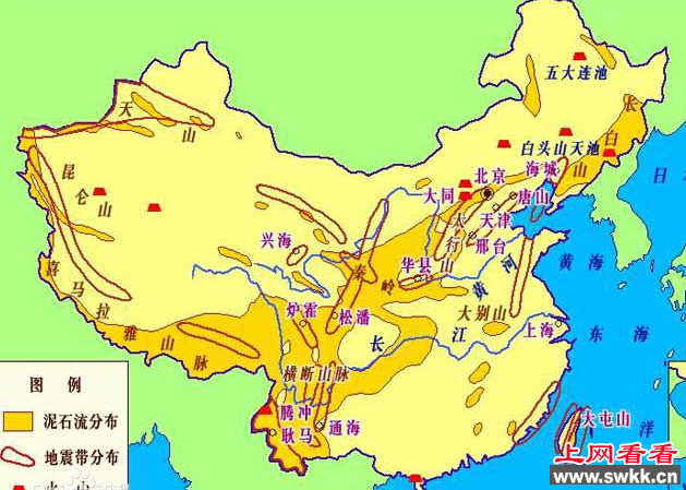 中国地震分布图